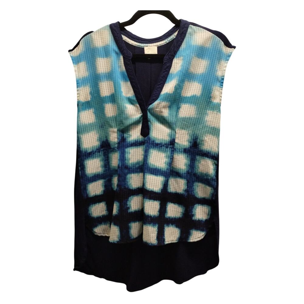 Postmark Anthropologie Size Small Conifer Egress Blue V-Neck Sleeveless Top